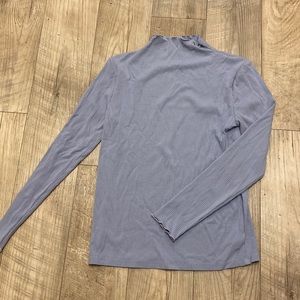 ruffle turtleneck loft lavender ribbed